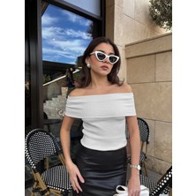 SHC4200 Madonna Yaka Sıfır Kol Bluz Gri