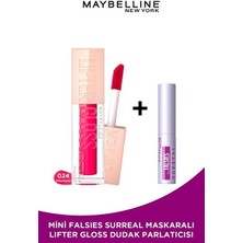 Luua Maybelline New York Lifter Gloss Nemlendirici Dudak Parlatıcısı- 24 Bubblegum & Mini Falsies Surreal Maskara 4.7 ml