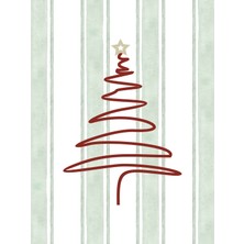 Fuart.Co Noel Çam Ağacı Çizgili Djital Baskı Noel Temalı Poster (Çerçevesiz) Nofu