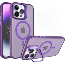 UK Apple iPhone 16 Pro Max Uyumlu Magsafe Stantlı Premium Kılıf Lens Hediye