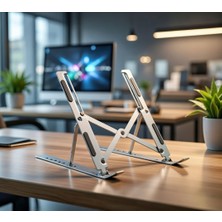 Hemenix Laptop Standı Katlanır Ayarlanabilir 7 Kademeli Metal