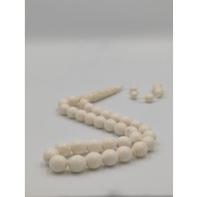 Usta Işcilikli Deve Kemiği Tesbih 10 mm Küre Kesim Imame Işçilikli Takımlı Sistemli Püskül