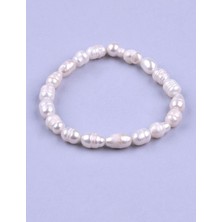 Taşmir Inci Doğal Taş Bileklik Misinalı Şekilsiz Kesim