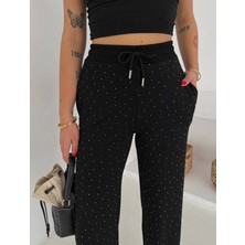 Modal Kumaş Elmas Taş Detaylı Eşofman Altı