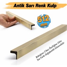 Badem10 Lada Antik Sarı Metal 512 mm 51.2 cm Uzun Mobilya Çekmece Dolap Kulpları Mutfak Dolabı Kapak Kulbu