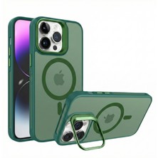 UK Apple iPhone 14 Pro Max Uyumlu Magsafe Stantlı Premium Kılıf Lens Hediye