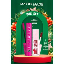 Luua Maybelline New York Lash Sensational Firework Maskara & Lifter Plump Dudak Parlatıcısı- 006 Hot Chili Makyaj Seti