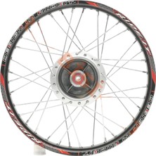 Monero Cg Serisi Ön Jant Komple (1.20X17) (Telli) (Kampana Fren Modeli) (Siyah Jant, Gri Göbek, Krom Tel)