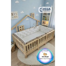 Yasetex Tasarım Montessori Yatak ve Beşik Için 4 Kenar Koruma Seti Puantiye Desenli