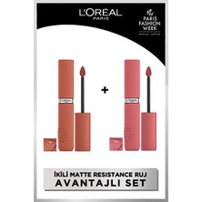 Luua L'oreal Paris Infaillible Matte Resistance Likit Mat Ruj 2'li Set - 115 Snooze Your Alarm & 120 Major Crush