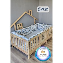Yasetex Tasarım Montessori Yatak ve Beşik Için 4 Kenar Koruma Seti Uçak Desenli