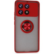 Magicool Xiaomi Poco X6 Pro Kılıf Montreal Yüzüklü Silikon Kapak - Kırmızı