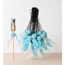 Quard Paws Kedi Oltası Tüylü  Ahşap Saplı, Zilli ve Renkli  Avcılık İçgüdülerini Geliştiren İnteraktif Kedi Oyuncağı