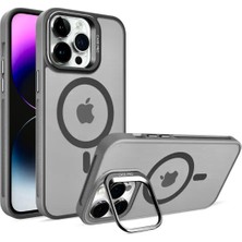 UK Apple iPhone 17 Pro Max Uyumlu Magsafe Stantlı Premium Kılıf Lens Hediye