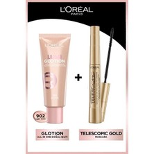 Luua L'oreal Paris Telescopic Maskara & Glotion All-In-One Doğal Işıltı 902 Makyaj Seti
