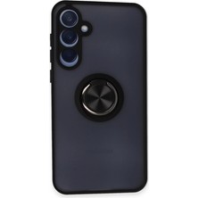 Magicool Samsung Galaxy A55 5g Kılıf Montreal Yüzüklü Silikon Kapak - Siyah