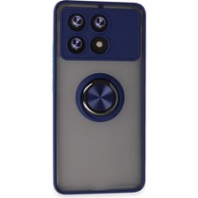 Magicool Xiaomi Poco X6 Pro Kılıf Montreal Yüzüklü Silikon Kapak - Lacivert