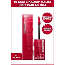 Luua Maybelline New York Super Stay Vinyl Ink Uzun Süre Kalıcı Likit Parlak Ruj 50 Wicked