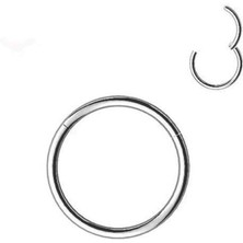 TRY Gümüş Renk Paslanmaz Kararmaz Cerrahi Çelik Tam Halka Kıkırdak Tragus Helix Çelik Piercing - 3172