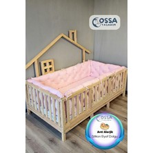 Yasetex Tasarım Montessori Yatak ve Beşik Için 4 Kenar Koruma Seti Toz Pembe