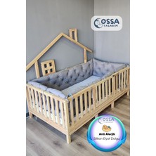 Yasetex Tasarım Montessori Yatak ve Beşik Için 4 Kenar Koruma Seti Gri