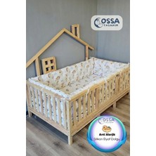 Yasetex Tasarım Montessori Yatak ve Beşik Için 4 Kenar Koruma Seti Gökkuşağı Desenli