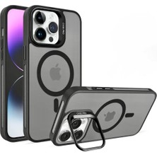 UK Apple iPhone 16 Pro Uyumlu Magsafe Stantlı Premium Kılıf Lens Hediye