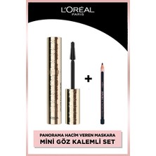 Luua L'oreal Paris Panorama Hacim Veren Maskara Siyah & Paradise Le Khol Mini Göz Kalemi Makyaj Seti