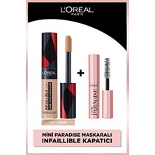 Luua L'oreal Paris L'oréal Paris Infaillible 24H Tüm Yüze Uygulanabilir Kapatıcı 323 Fawn & Mini Maskaralı Makyaj Seti