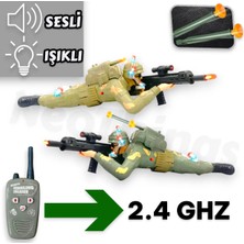 Yıldırım Oyuncak Uzaktan Kumandalı LED Işıklı Müzikli Ok Atan 30 cm Sürünen Çok Yönlü Fonksiyonlu Oyuncak Asker