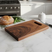Qarqa Doğal Ceviz Sunum ve Kesme Tahtası -38X25X2 cm -Lazerle Kişiselleştirme