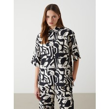 Lc Waikiki Yeni Sezon Oversize Desenli Kadın Gömlek