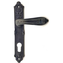 Hsc Bilişim Antika Tarz Dekoratif Pirinç Çiçekli Banyo Kapı Kolu - 240X40 Mm, Oksit