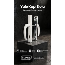 Özfırat Pvc Yapı Plastik Yale (Barelli) Kapı Kolu, Pvc Pimapen, Balkon, Wc, Banyo, Beyaz, (1 Takım)