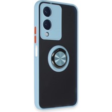 Magicool Vivo Y17S Kılıf Montreal Yüzüklü Silikon Kapak - Buz Mavi