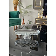 Gülümseten Avm 2 Li Mini Ayaklı Kayık Sunum Tabağı | Ikili Ayaklı Balık Sırtı Tabak | Oval Servis Tabağı - Beyaz- Tek Ebat