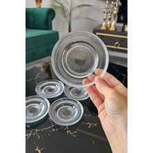 Gülümseten Avm 6 Lı Cam Çay Tabağı | - Beyaz