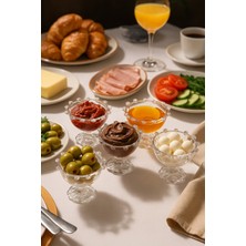 Gülümseten Avm 6 Lı Ayaklı Cam Boncuk Lokumluk | Kahve Yanı Boncuk Sunumluk | Boncuklu Lokumluk - Beyaz