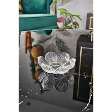 Gülümseten Avm 6 Lı Lotus Çiçeği Kahve Yanı Sunumluk | Çizgili Origami Lokumluk | Drajelik | Şekerlik - Beyaz