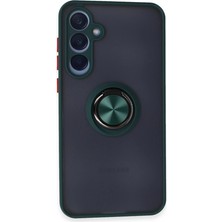 Magicool Samsung Galaxy A25 5g Kılıf Montreal Yüzüklü Silikon Kapak - Yeşil