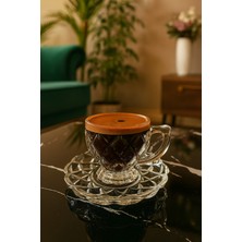 Gülümseten Avm 6 Lı Cam Kristal Türk Kahvesi Fincanı Takımı | 12 Parça Cam Kahve Fincan Takımı - Beyaz