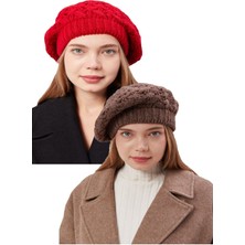 Derikem 2li Kadın Kışlık Şık Triko Ressam Örgü Bere 2 Adet