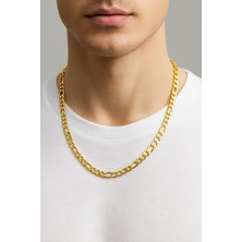 TRY Altın Renk Şavin Kuşgözü Zincir Paslanmaz Unisex Çelik Kolye 55 Cm. Çelik Kolye - 3331
