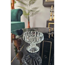 Gülümseten Avm 6 Lı Ayaklı Origami Desenli Lokulumluk | Çizgili Reçellik | Sosluk | Drajelik | Sunumluk Şekerlik - Beyaz