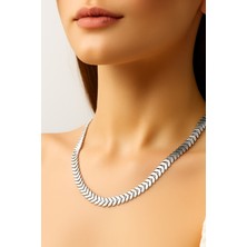 TRY Gümüş Renk Kılçık Unisex Çelik Kolye - 3370