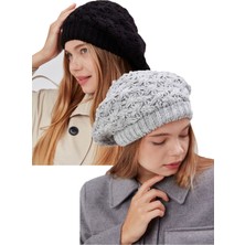 Derikem 2li Kadın Kışlık Şık Triko Ressam Örgü Bere 2 Adet