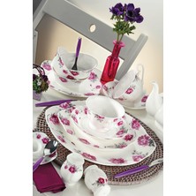 Kütahya Porselen Kare Bone 44 Parça 50102 Desen Kahvaltı Takımı BCK44KH32050102