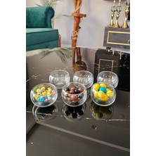 Gülümseten Avm 6 Lı Çift Cidarlı Kahve Yanı Lokumluk Şekerlik | Mini Lokumluk Drajelik | Reçellik Sunumluk - Beyaz