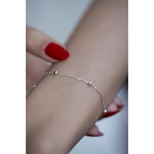 TRY Gümüş Renk Kadın Silver Renk Top Zincir Bileklik - 2907