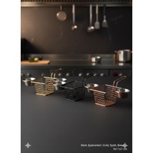 Atölye Asya Lüks  Patates Sunum Sepeti - Gold, Siyah, Bakır Renk Seçenekli